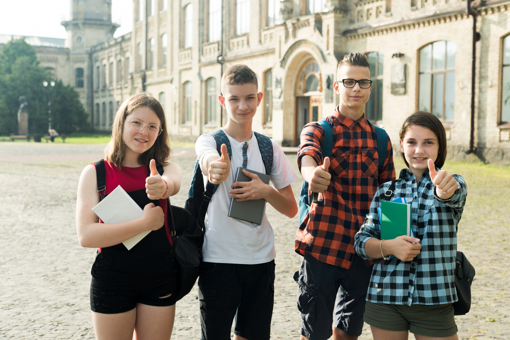 Students exploring study abroad options